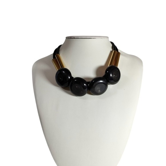 MARNI Necklace Choker Accessory with Box, Black x Gold,...